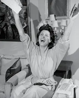 Italian Actress Magnani Waving Her Arms
