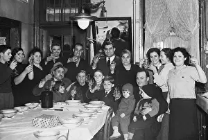 Grandmother Prints: Italian Family Drinking a Toast to Grandmother
