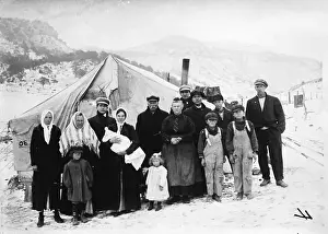 Miner Prints: Italian Family in Tent Colony Before War