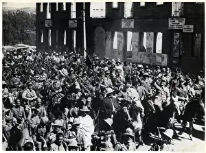Colonialism Prints: Italian Forces Enter Crowd Aaddis Ababa