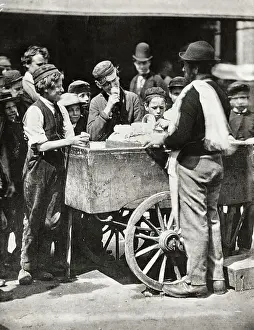Ice Cream Prints: Italian Ice Cream Vendor with Customers