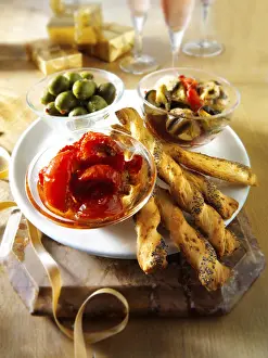 Tomato Prints: Italian Party buffet food with dried tomatoes