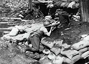 Italian Sniper Shooting Behind Iron Plat