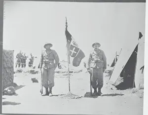 Italian Soldiers on Guard at Their Campsite