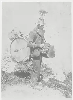 Sicily Prints: Italian Street Musician with His Instruments of Choice