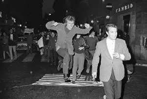 Stepping Prints: Italian Students Trample the US Flag 1968