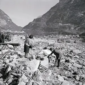 Flood Prints: Italian Survivors Search Earthquake Rubble 1963