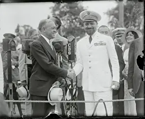 Harry H Prints: Italo Balbo and Harry Woodring Shaking Hands