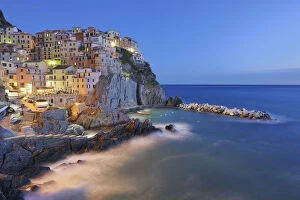 Images Dated 15th November 2010: Italy, Cinque Terre, La Spezia Province, Manarola, Liguria, View of traditional fishing village at