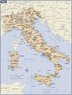 Top Sellers - Art Prints Gallery: Italy country map