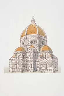 Dorling Kindersley Prints Gallery: Italy, Florence Cathedral, front view