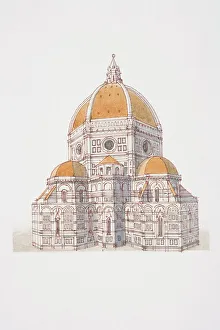 Dorling Kindersley Prints Gallery: Italy, Florence Cathedral, front view