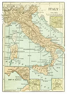 Images Dated 6th March 2017: Italy map 1875