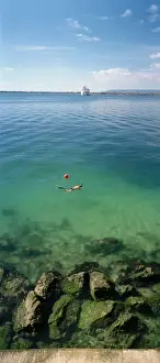 Explore Prints: Italy, Sicily, Syracuse, snorkeling in Mediterranean Sea