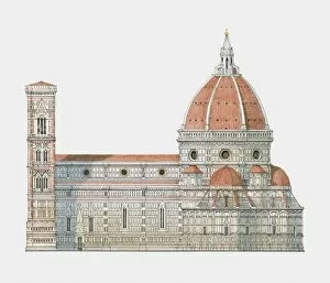 Dorling Kindersley Prints Gallery: Italy, Tuscany, Florence, Basilica di Santa Maria del Fiore (Florence Cathedral)