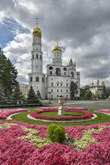 Ivan the Great bell Tower and Cathedral in the garden of Moscow Kremlin, Russia