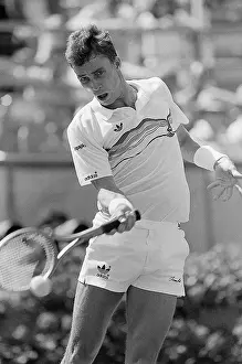 Ivan Lendl Hitting Forehand in U.S. Open