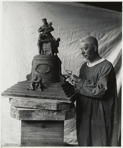 Artisanship Prints: J. Dunbar Working on Sculpture