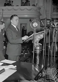 Edgar Hoover Prints: J. Edgar Hoover Addressing Crime Session