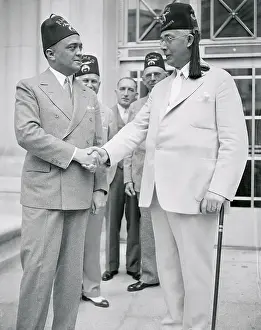 Edgar Hoover Prints: J. Edgar Hoover at Greeting Srine Potentate at Convention