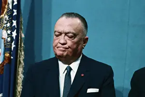J. Edgar Hoover Listening to Speech