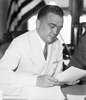 Edgar Hoover Prints: J. Edgar Hoover in New York City Investigating Lindbergh Case