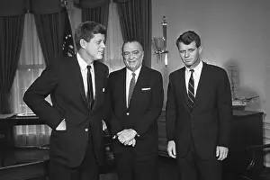 J. Edgar Hoover, President John F. Kennedy and Attorney General Robert Kennedy