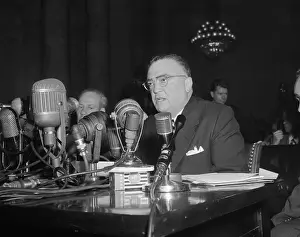 J. Edgar Hoover Testifying at Senate Sub-Committee