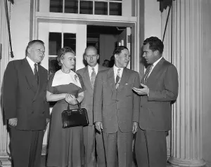 Brownell Jr Prints: J. Ernest Wilkins Talking with Richard Nixon