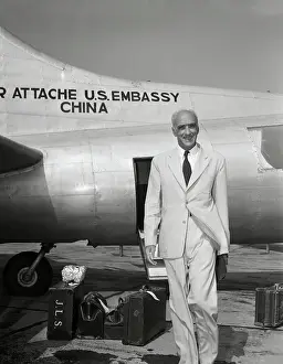 J Leighton Stuart Leaving Plane