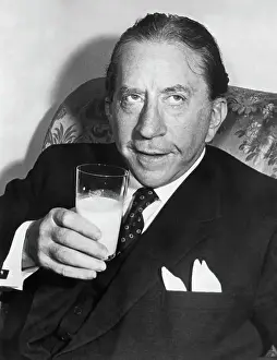 Millionaire Prints: J. Paul Getty Drinking A Glass Of Milk