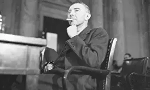 J. Robert Oppenheimer Smoking at Congressional Hearing