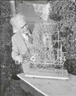 John T Prints: Jack Backman with His Glass Model Engine Invention