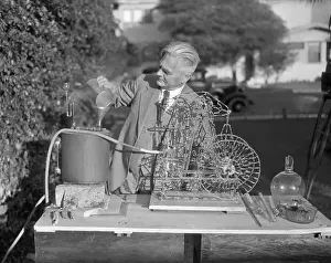 John T Prints: Jack Backman with His Glass Model Engine Invention