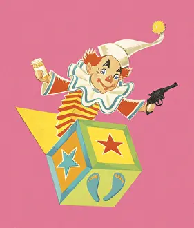 Jack in the Box Clown with a Gun