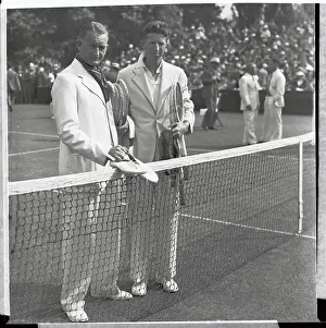 Jack Crawford and Don Budge Standing at Net