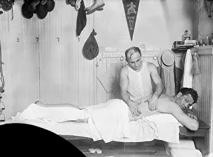 Jack Dempsey Getting a Massage from His Trainer