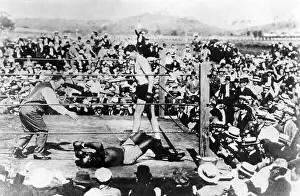 Ring Prints: Jack Johnson Knocked Out by Jess Willard