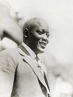 Jack Johnson モノクロポスター Boxer Jack Johnson Champion Of The World Retro 1909 Boxing