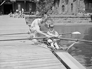 Jack Kelly Instructing Son in Rowing