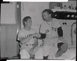 Phoenix Prints: Jack Kramer and Bobby Thomson Shaking Hands