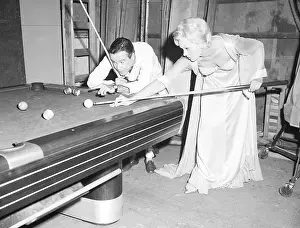 Jack Lemmon Playing Pool with Kim Novak