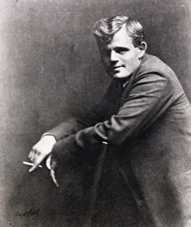 Jack London Holding Cigarette