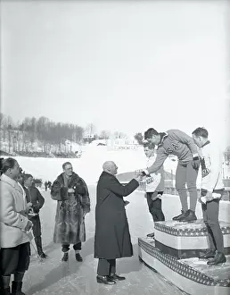 Jack Shea Being Awarded for Olympic Feats