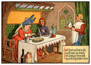 Images Dated 17th February 2019: Jack Sprat Could Eat No Fat - Victorian nursery rhyme illustration