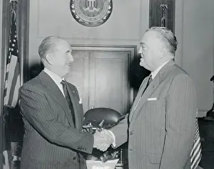 Company Vice President Prints: Jack Warner and J.E. Hoover Shaking Hands