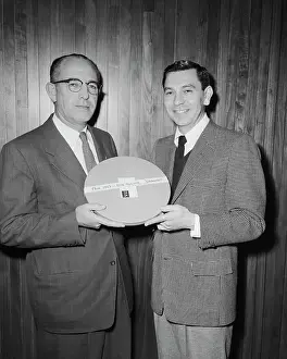 Parker Prints: Jack Webb and LA Police Chief Holding Copy of Dragnet Show