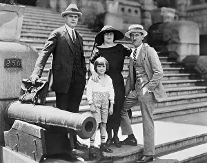 Jackie Coogan with Family Members Outside Court