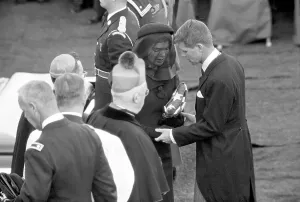 Widow Prints: Jackie Kennedy Holding Flag at Funeral