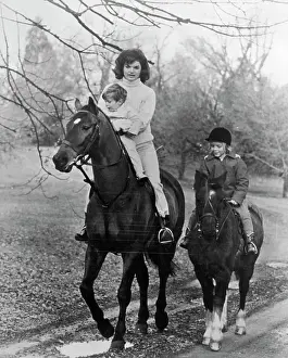 Pony Prints: Jackie Kennedy Horseback Riding with Daughter and Son